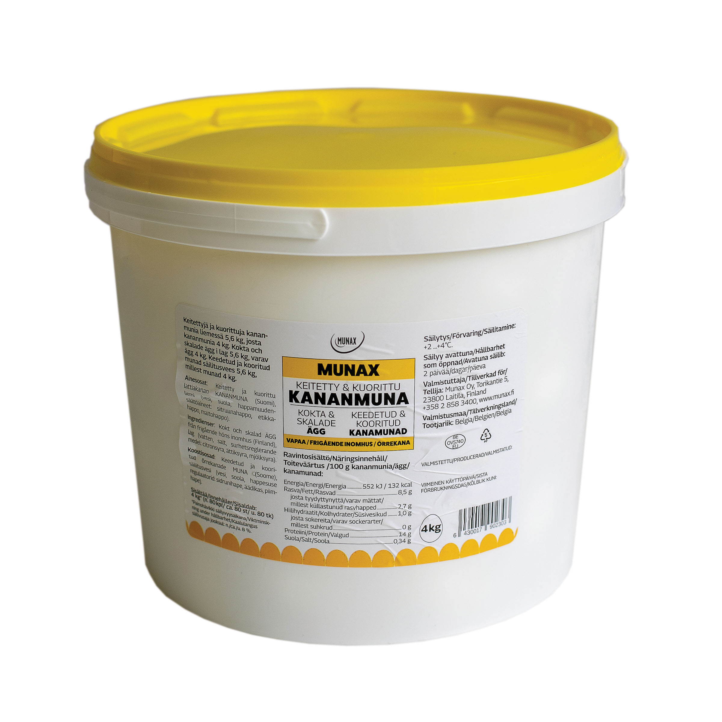  Munax Keitetyt kuoritut kananmunat liemessä VAPAA 5,6/4kg